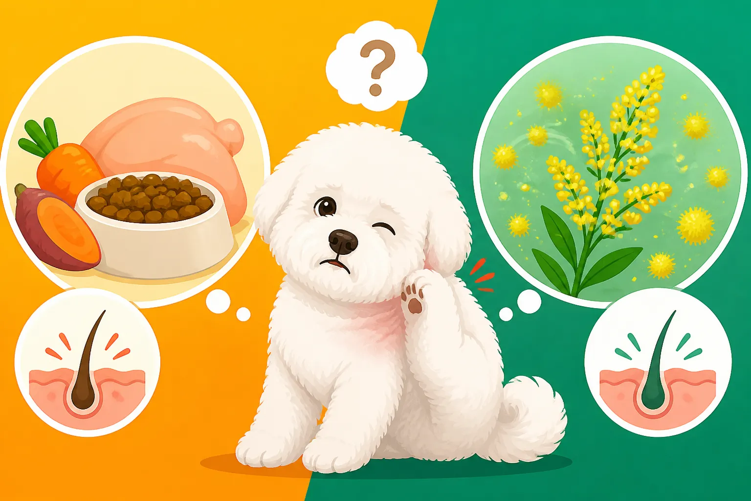Whether a Bichon Frise's Itching Is Food or Pollen