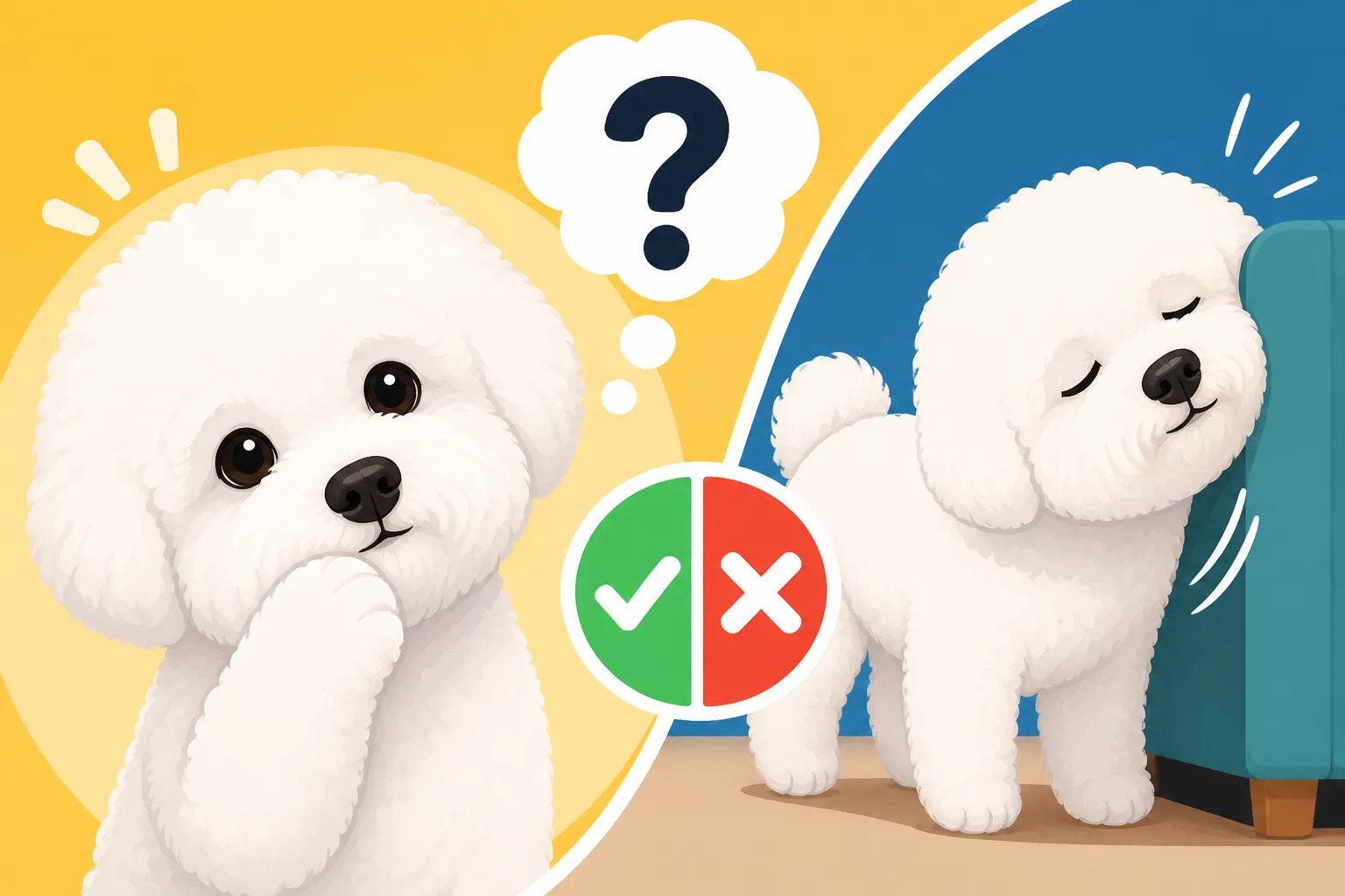 Whether a Bichon Frise Rubs Its Face