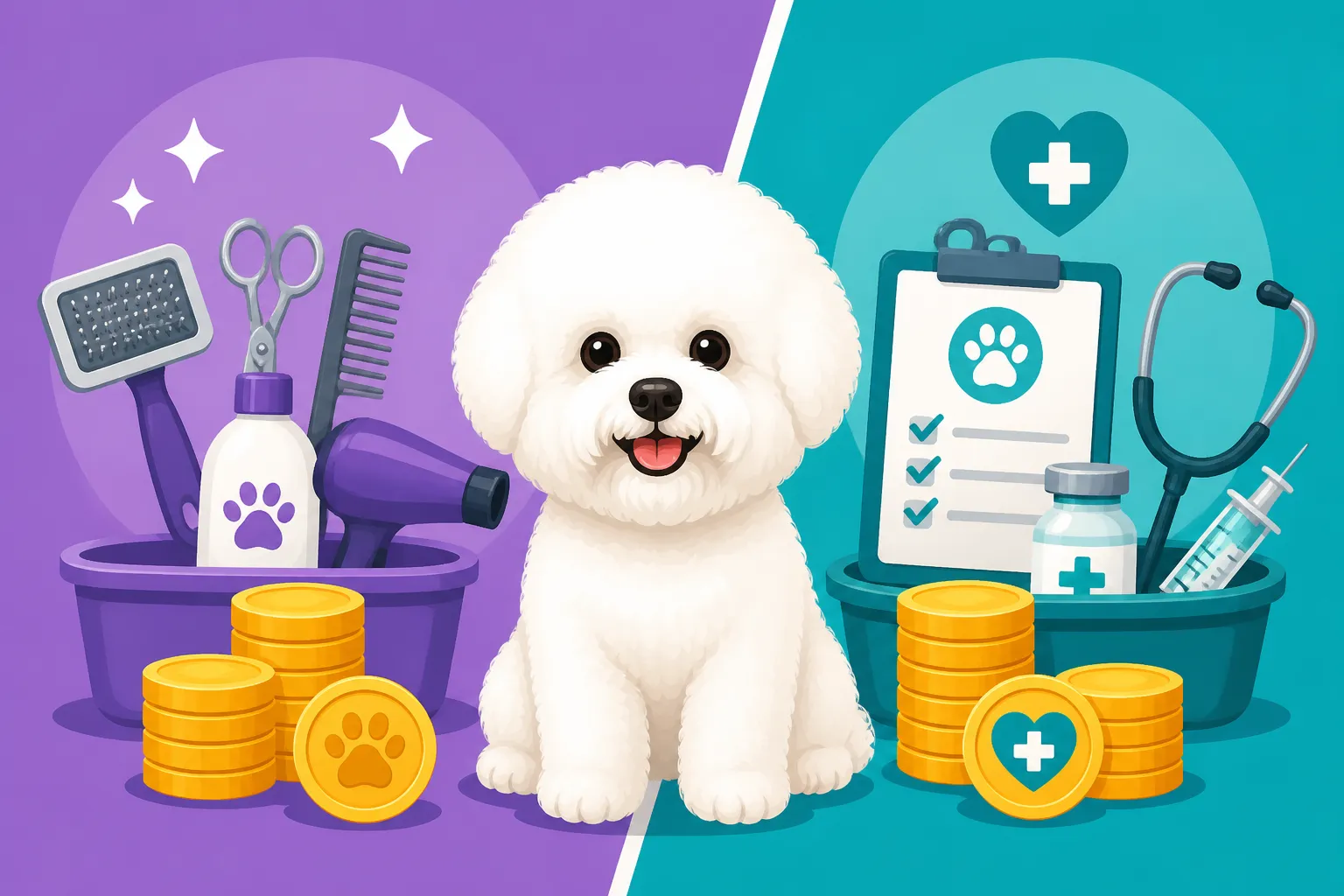 What a Bichon Frise's Lifetime Grooming and Vet Bill Compares To