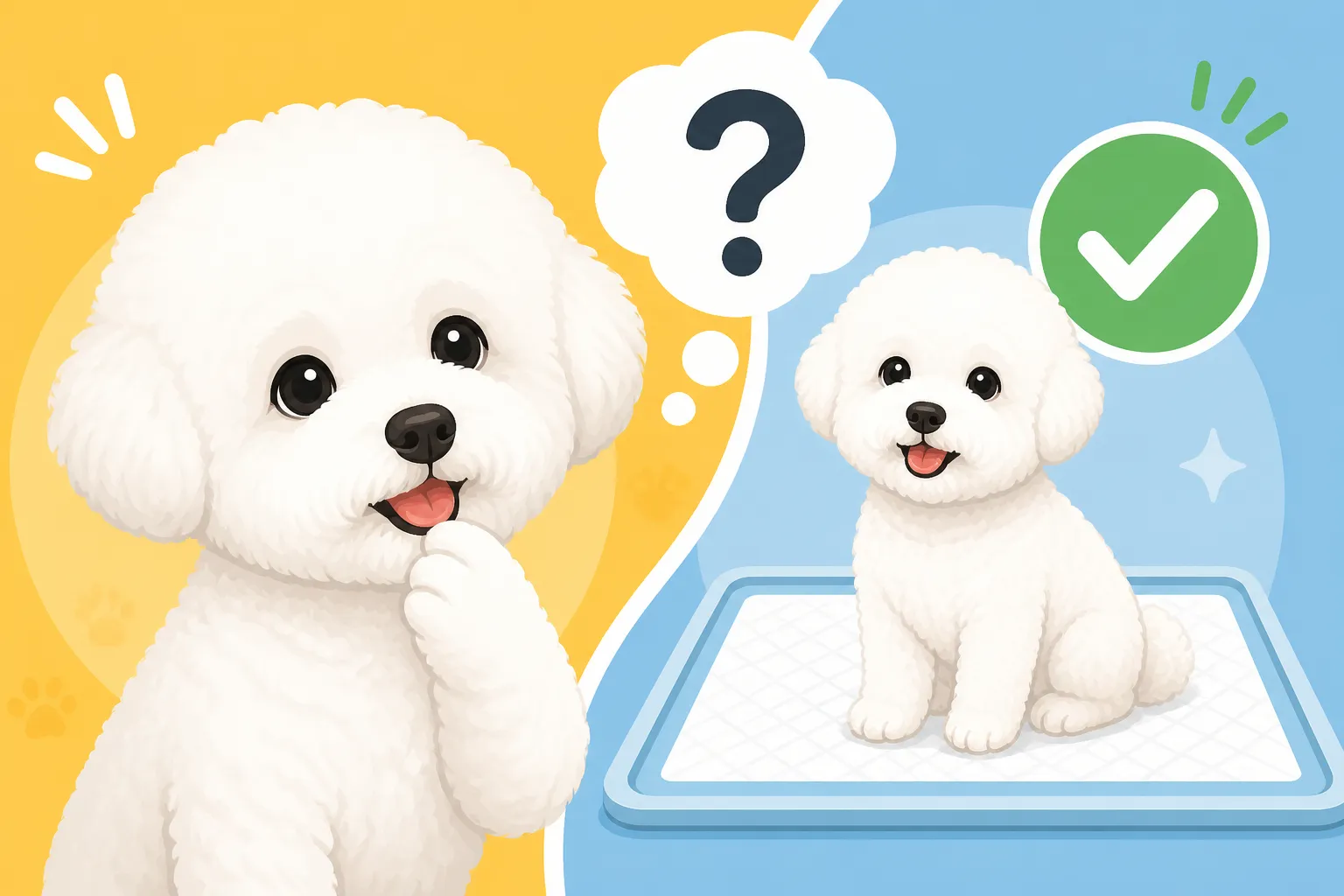 Whether a Bichon Frise Learns to Use a Pad