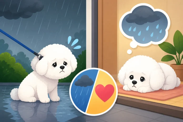 Whether a Bichon Frise Refuses to Go Out in Rain