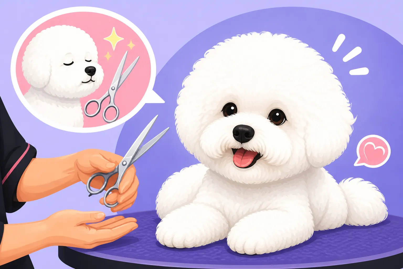 Getting a Bichon Frise Used to Scissors