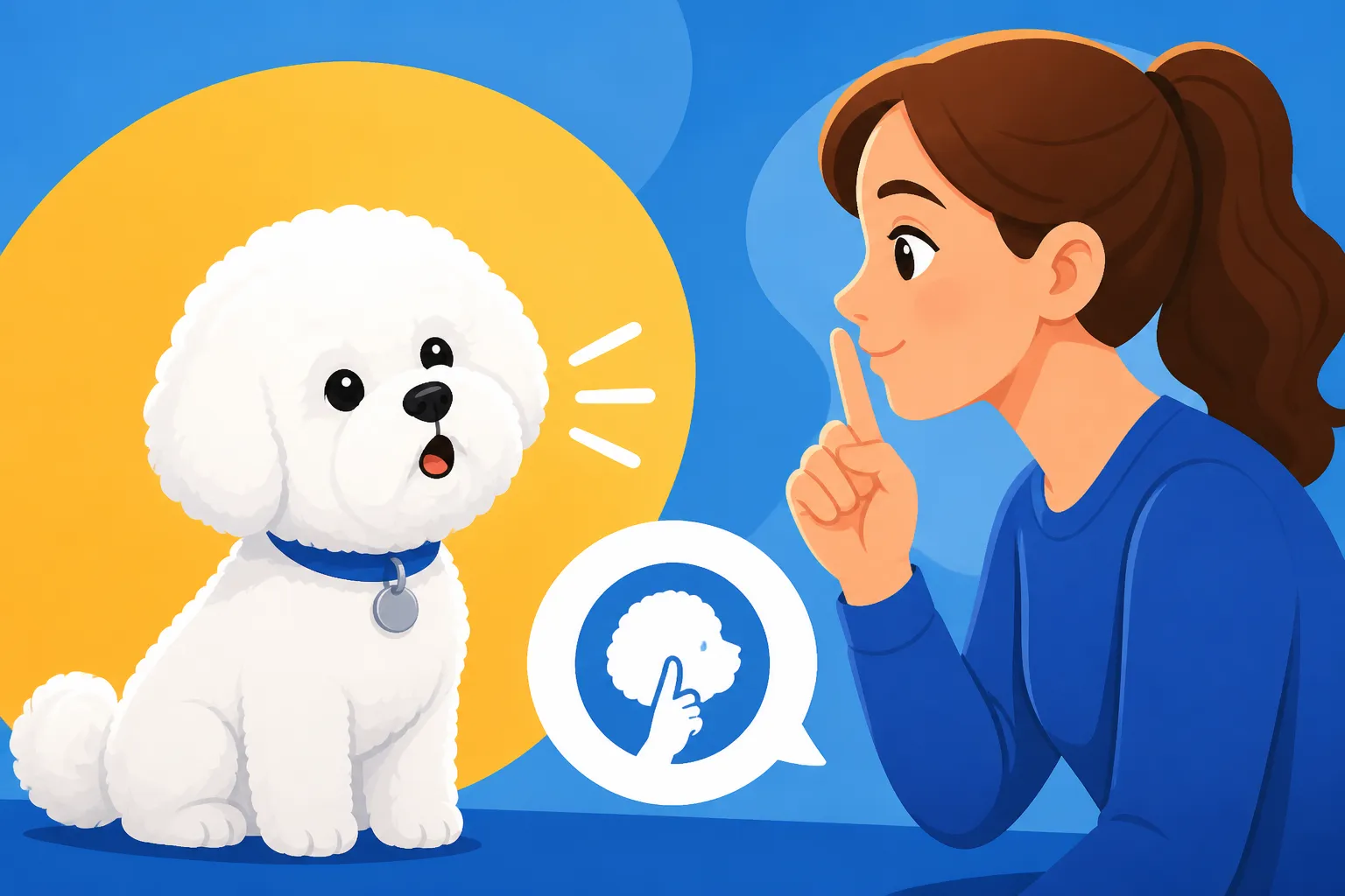 Teaching a Bichon Frise a Quiet Cue