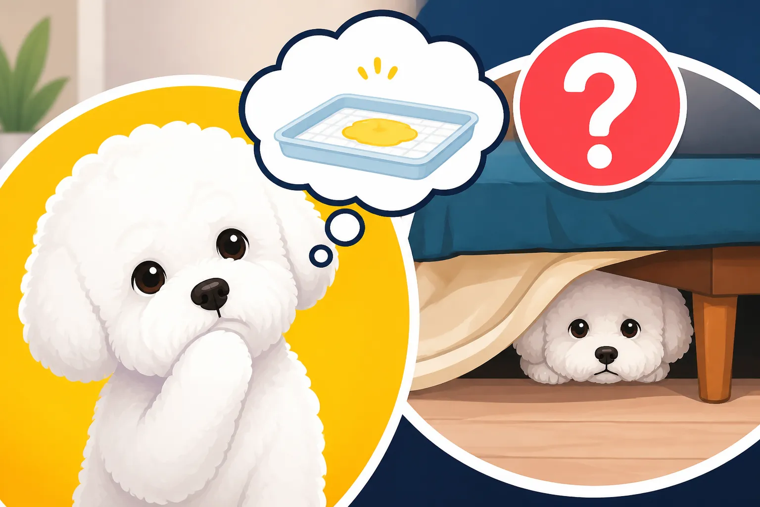 Whether a Bichon Frise Hides to Toilet Indoors