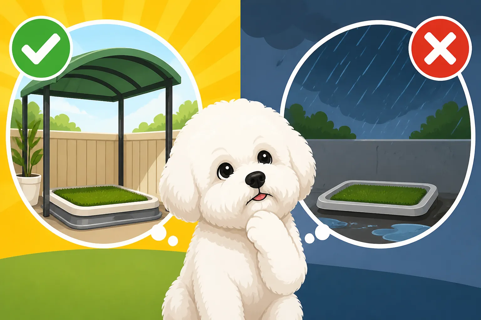 Whether a Covered Potty Area Helps a Bichon Frise