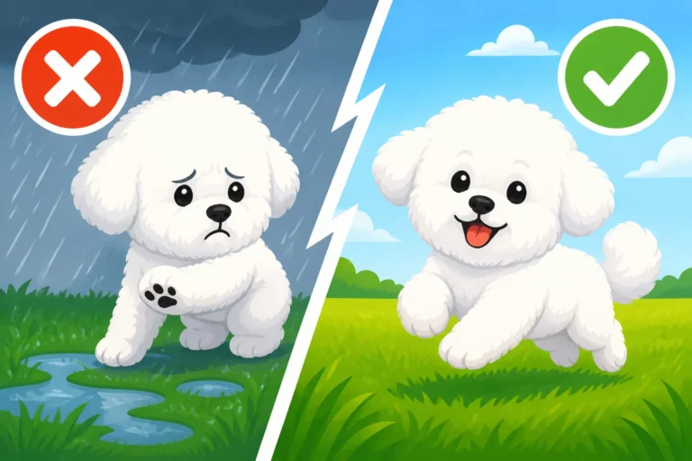 Whether a Bichon Frise Hates Wet Grass