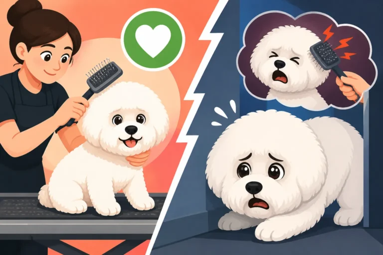 Whether a Bichon Frise Learns to Fear the Groomer After Pain