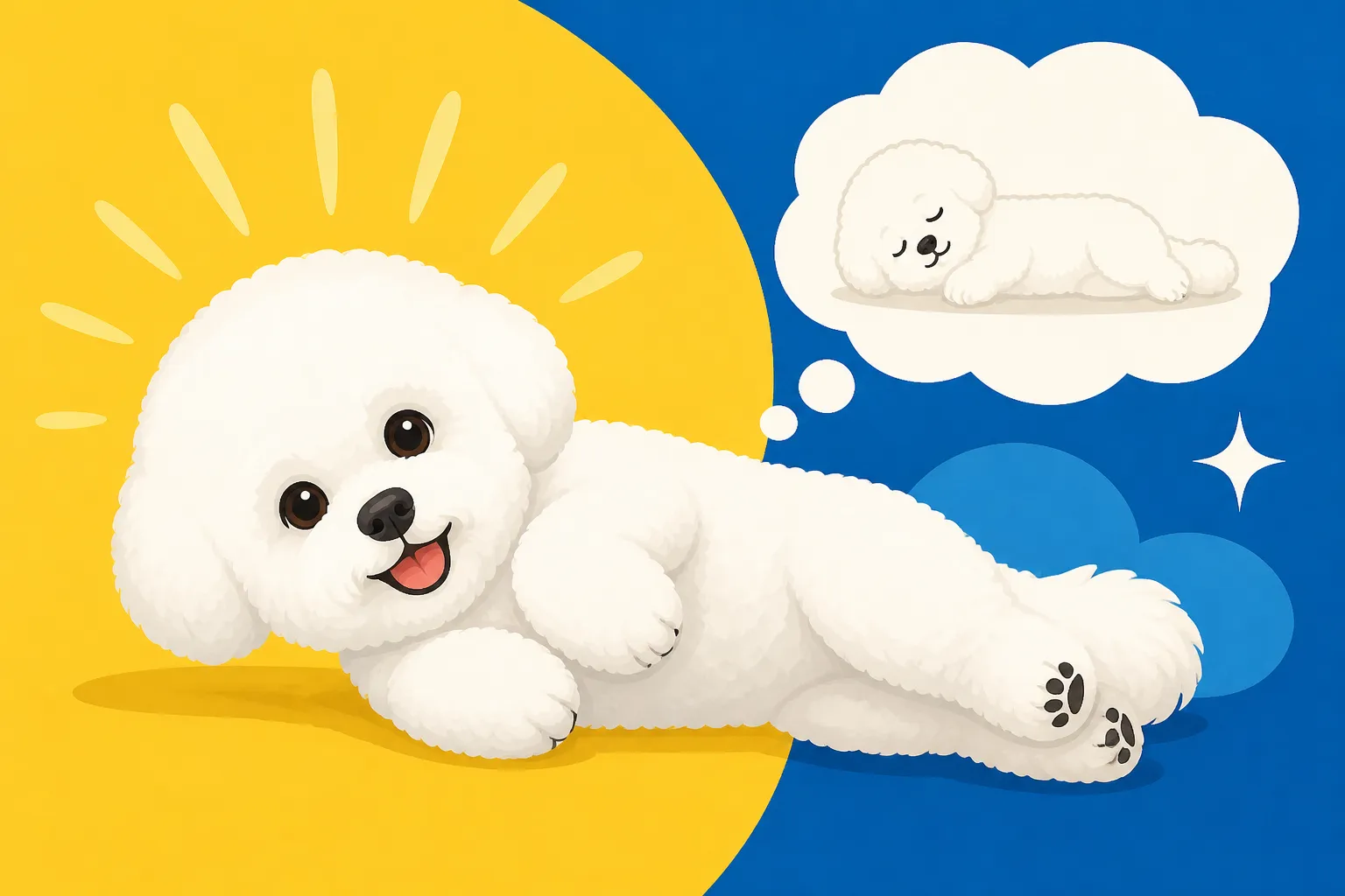 Whether a Bichon Frise Learns to Lie on Its Side