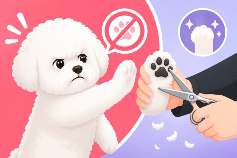 Whether a Bichon Frise Objects to Its Feet Being Done