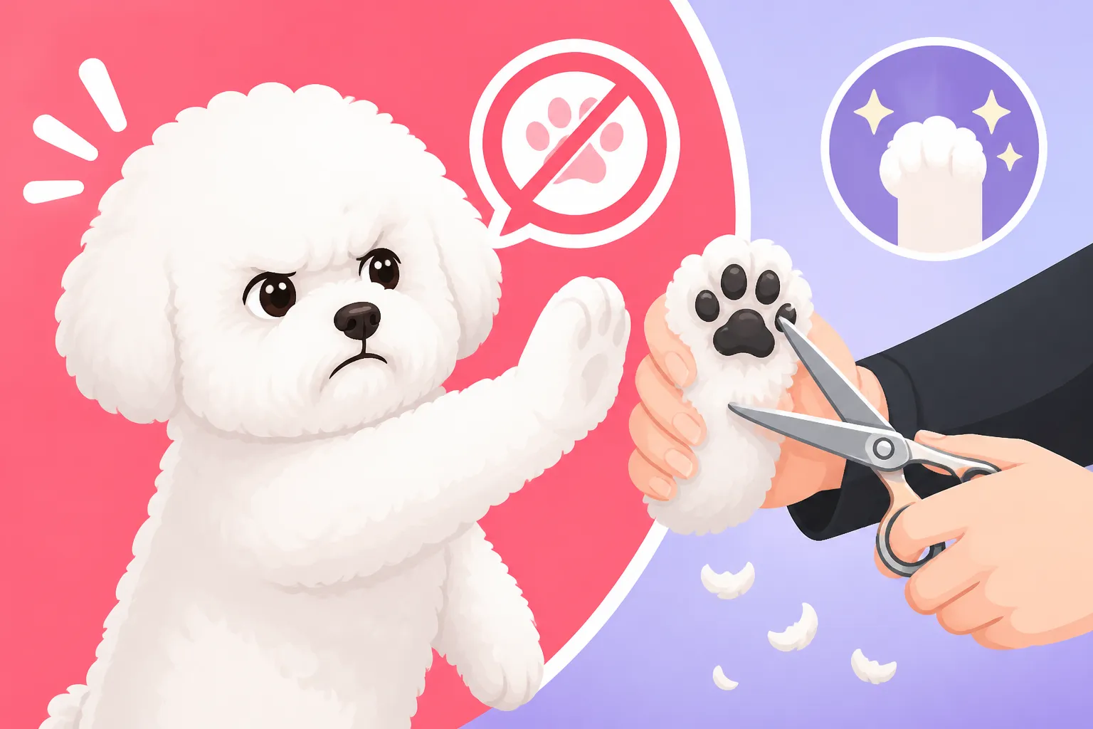 Whether a Bichon Frise Objects to Its Feet Being Done