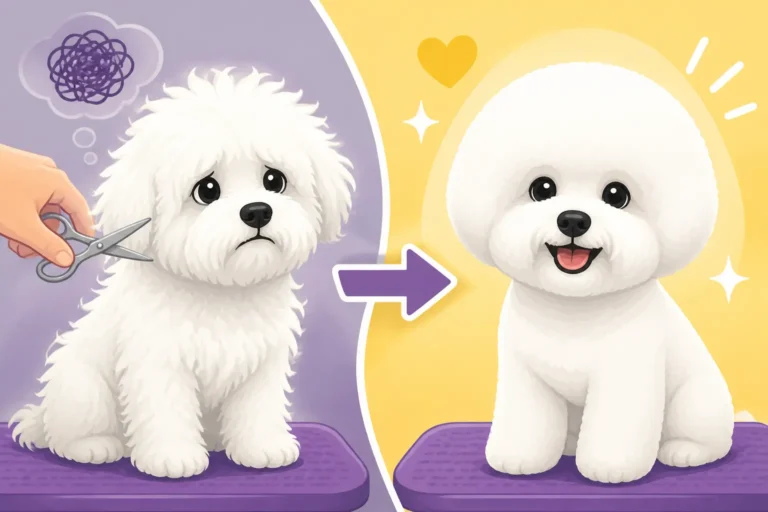 Whether a Bichon Frise Learns to Enjoy Being Scissored