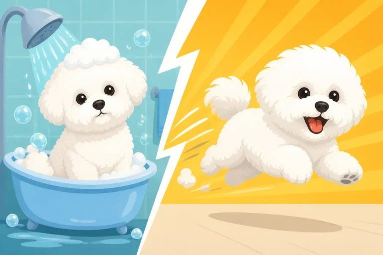 Whether a Bichon Frise Blitzes After a Bath