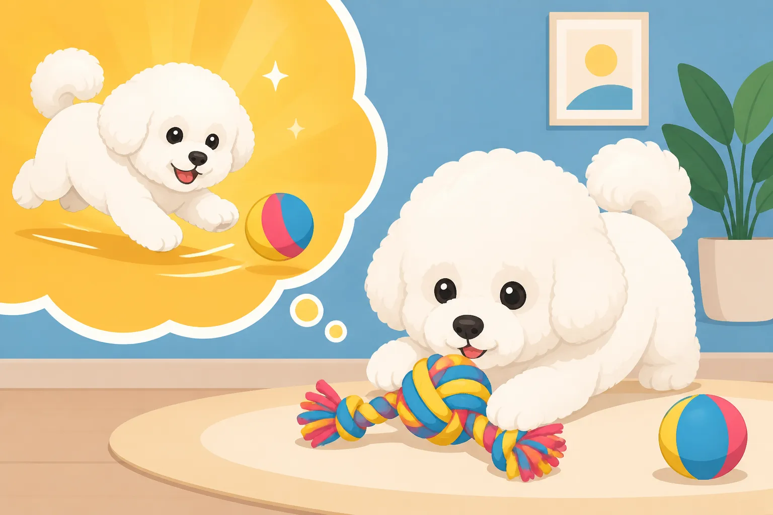 Whether a Bichon Frise Plays With Toys Alone