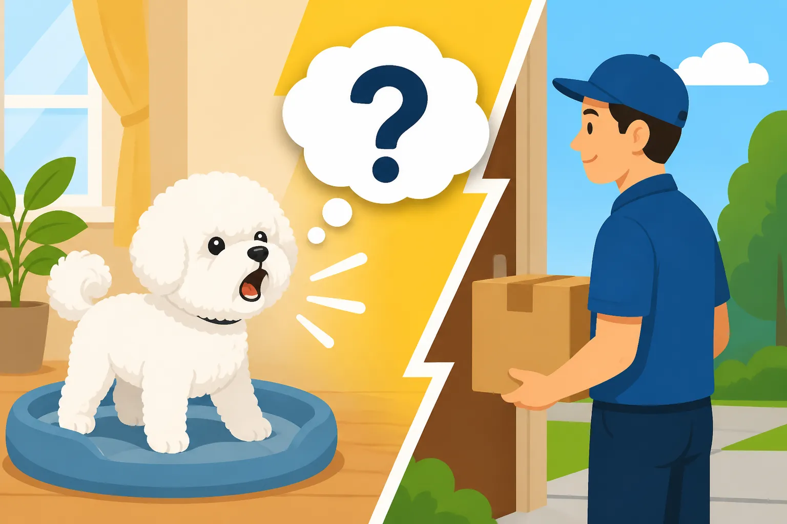 Whether a Bichon Frise Barks at Delivery Drivers