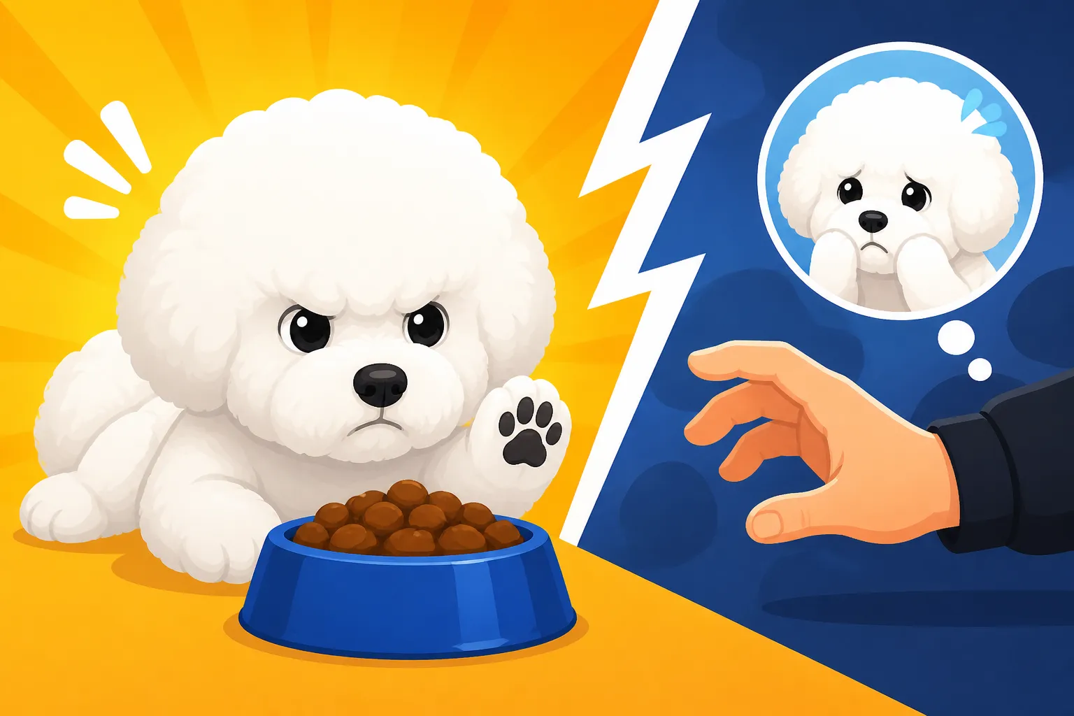 Whether a Bichon Frise Guards Its Food