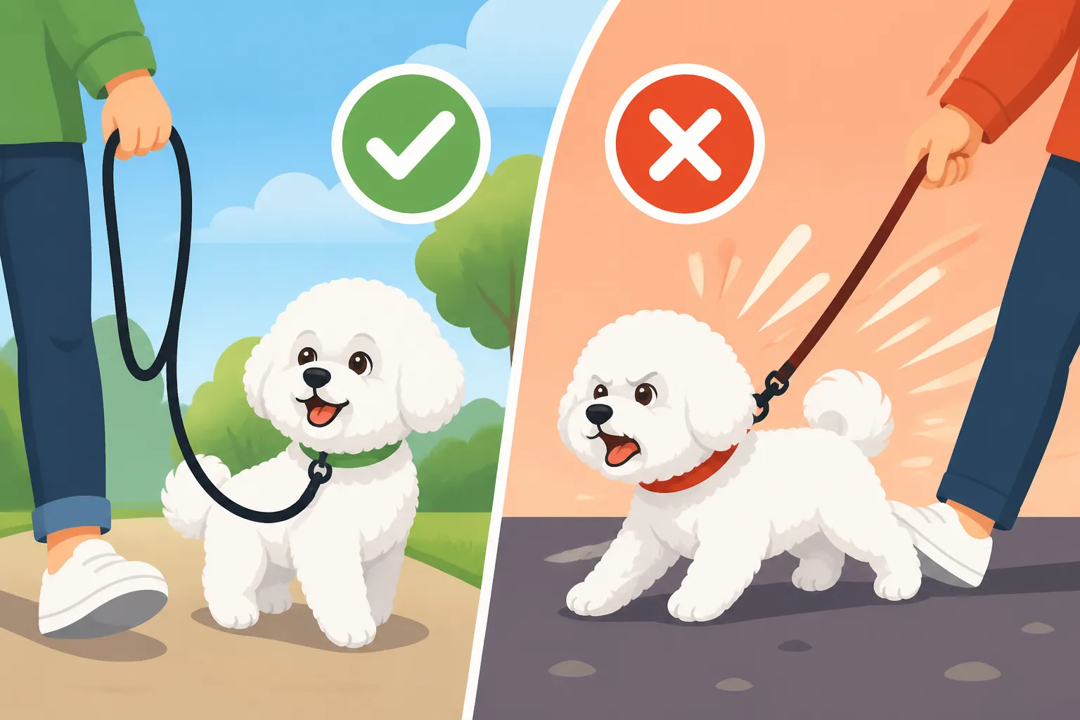 Whether a Bichon Frise Walks on a Loose Leash