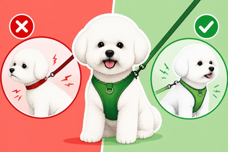 Whether a Bichon Frise Should Wear a Harness Not a Collar