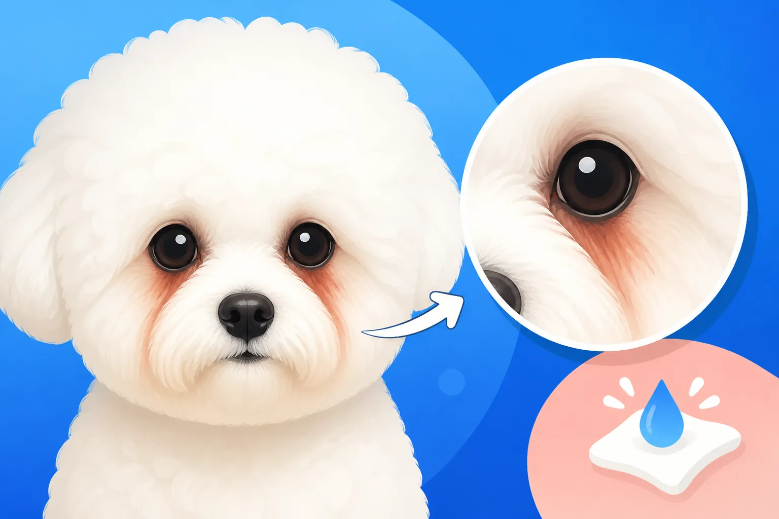 The Tear Stains Under a Bichon Frise's Eyes