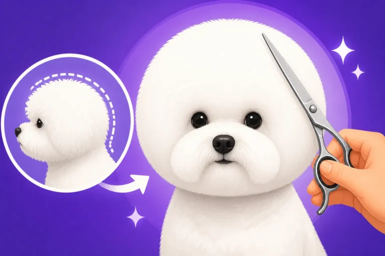How the Round Head Is Scissored on a Bichon Frise