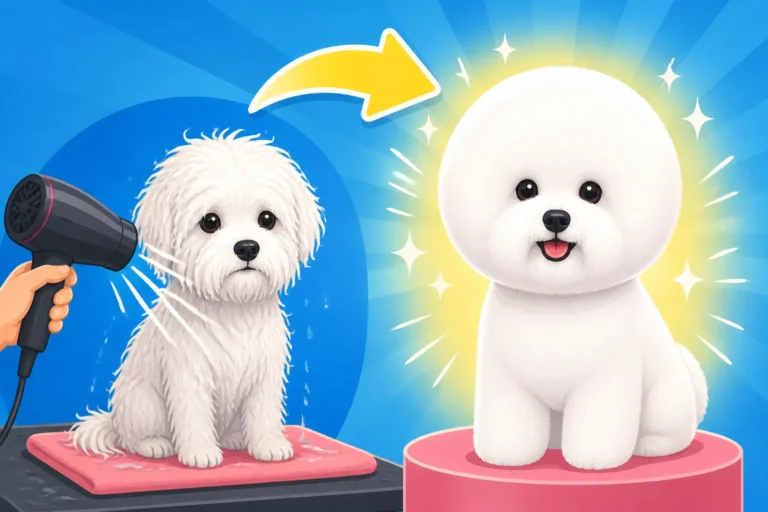 Drying a Bichon Frise Into the Powder Puff Shape
