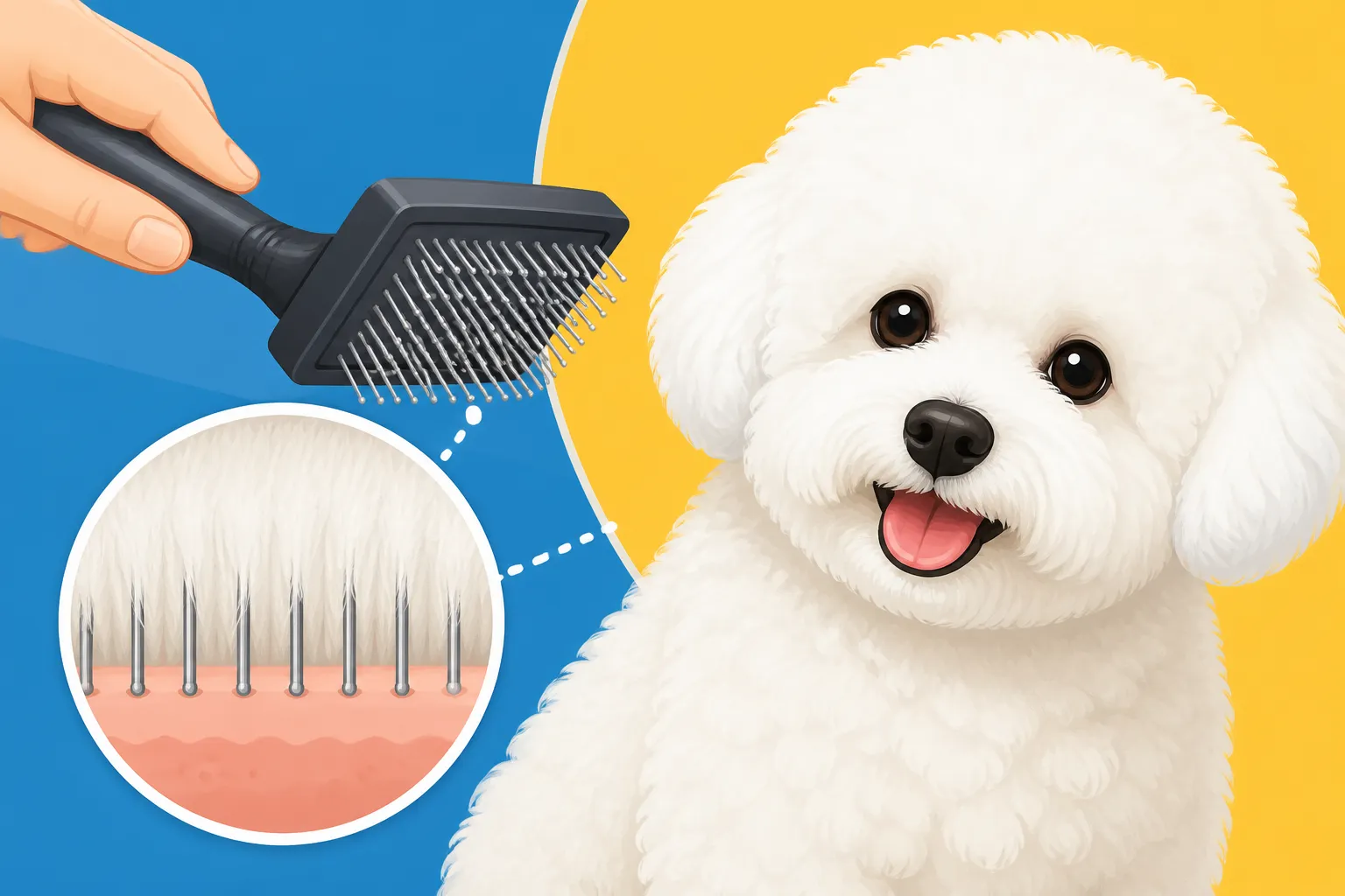 Whether a Slicker Reaches a Bichon Frise's Skin