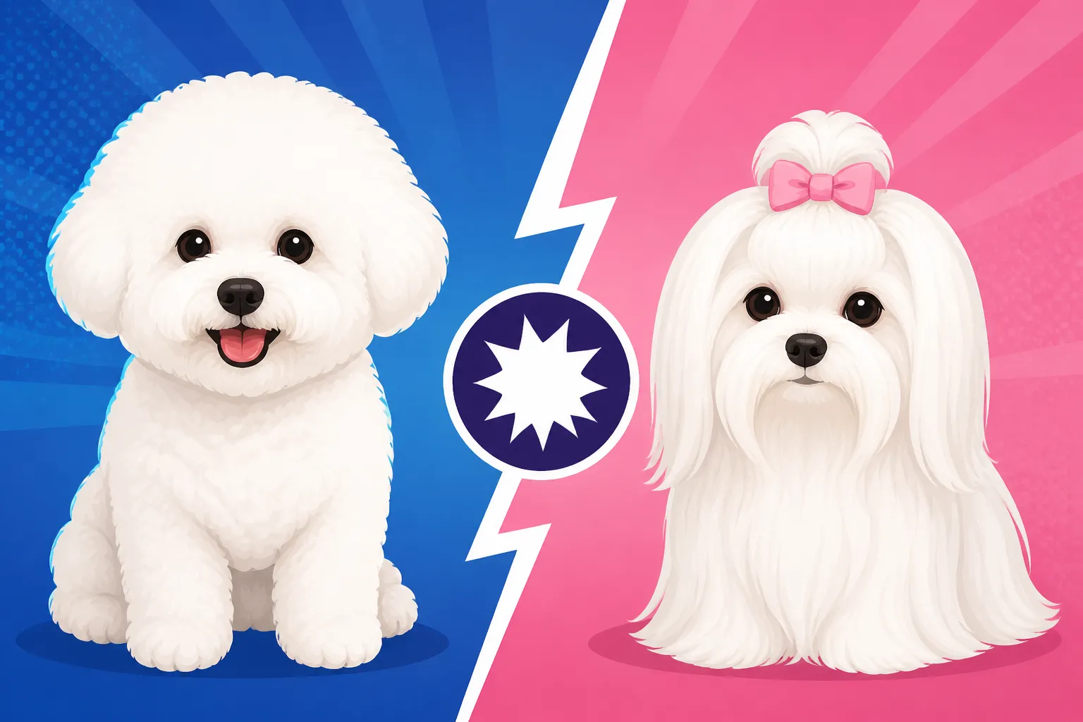 The Bichon Frise Against a Maltese