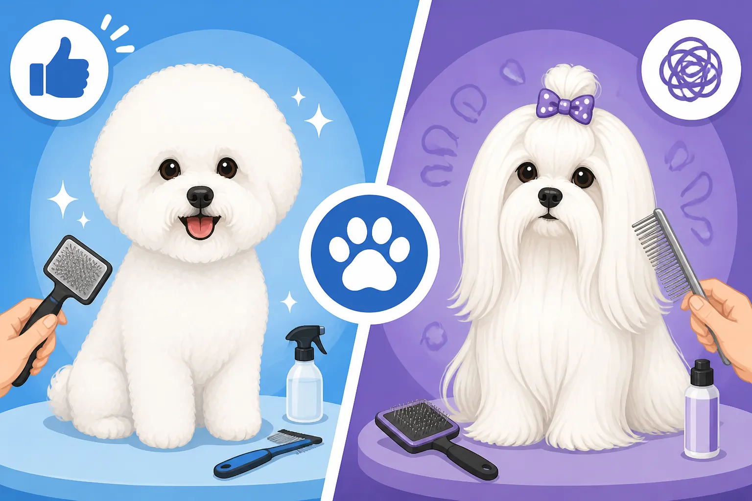Whether a Bichon Frise Is Easier to Groom Than a Maltese