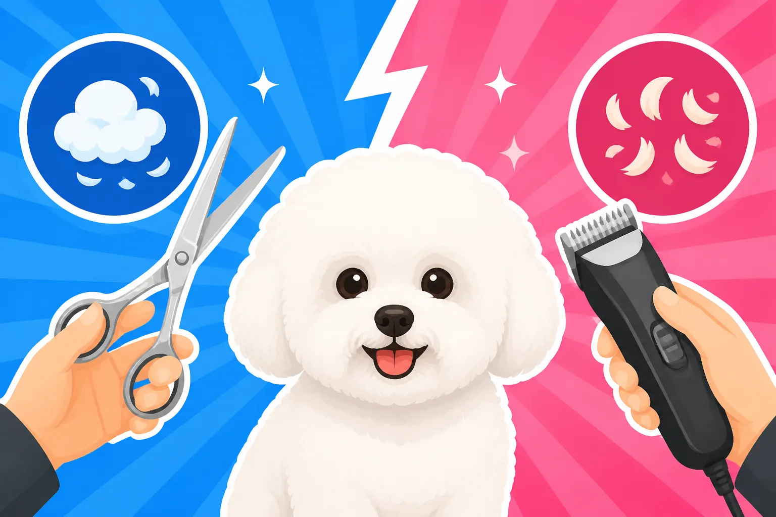 Whether Scissoring Beats Clipping on a Bichon Frise