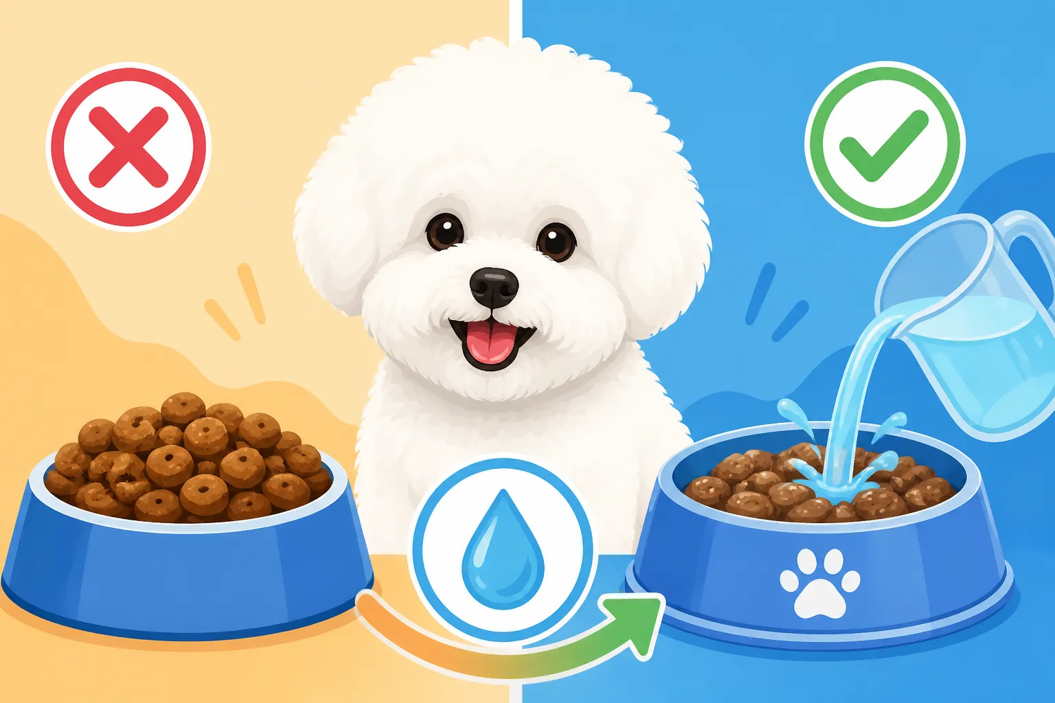 Whether Adding Water to Kibble Helps a Bichon Frise