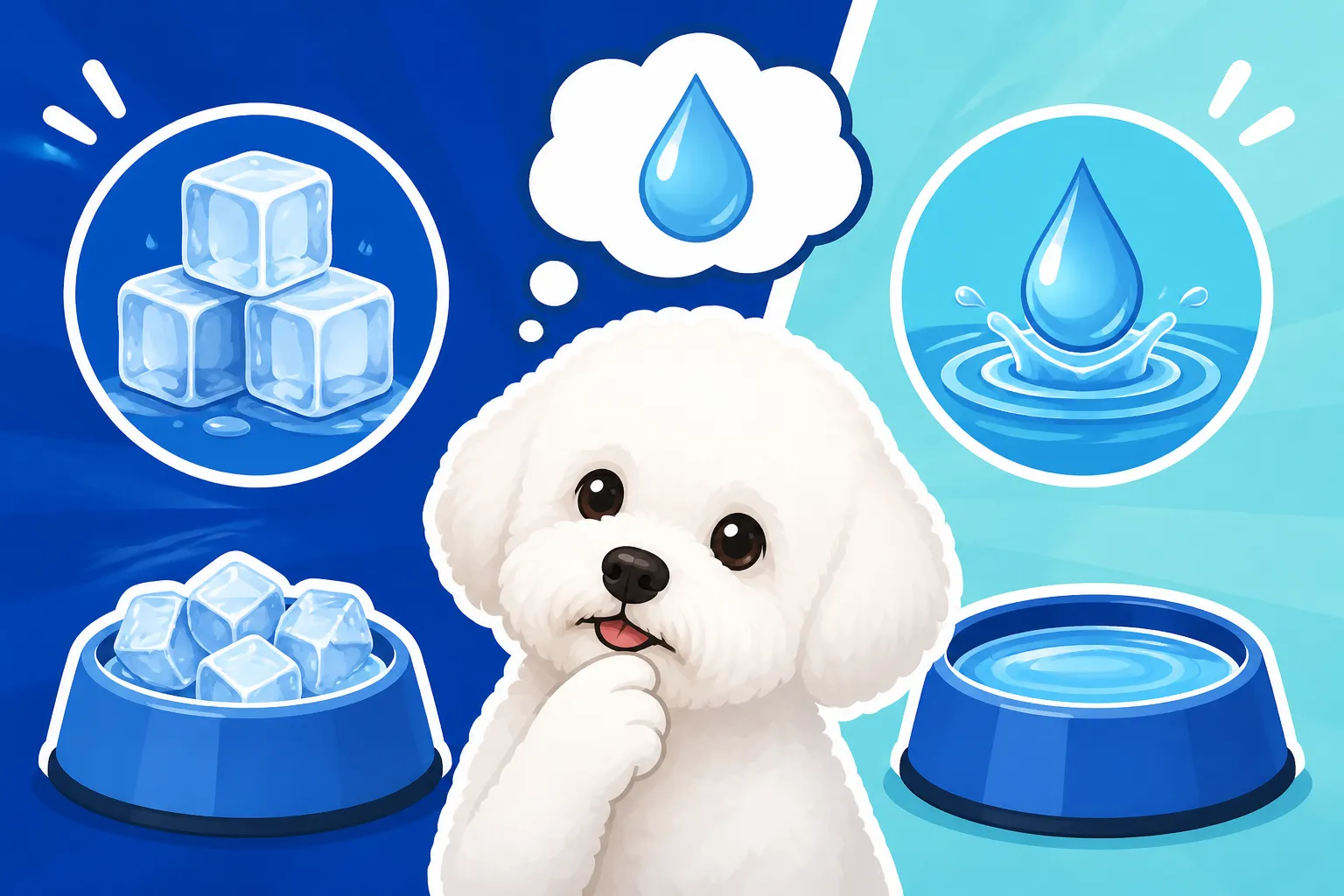 Whether Ice Cubes Get More Water Into a Bichon Frise