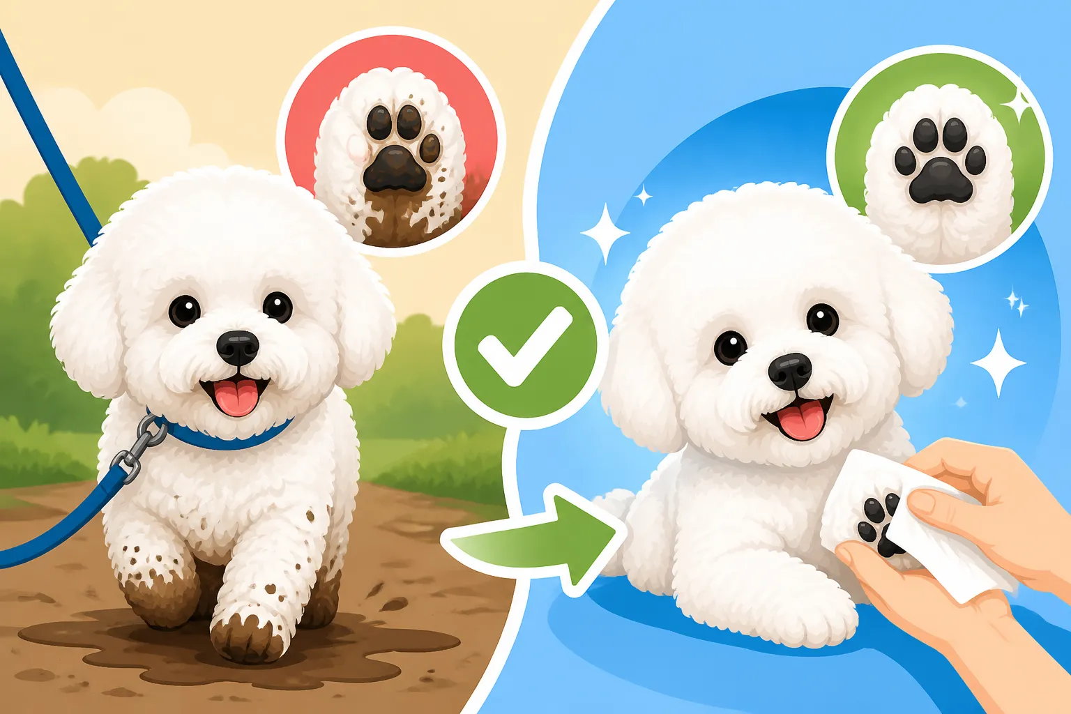 Whether Wipes Help a Bichon Frise After Walks