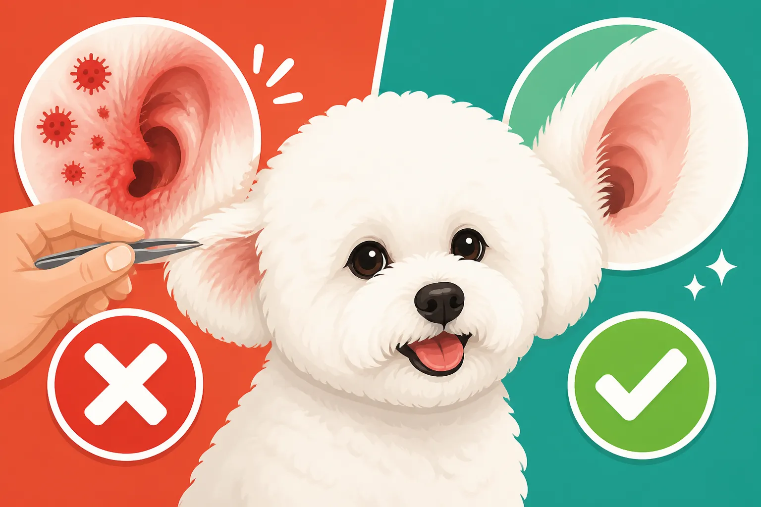 Whether Plucking Ear Hair Causes Infection in a Bichon Frise